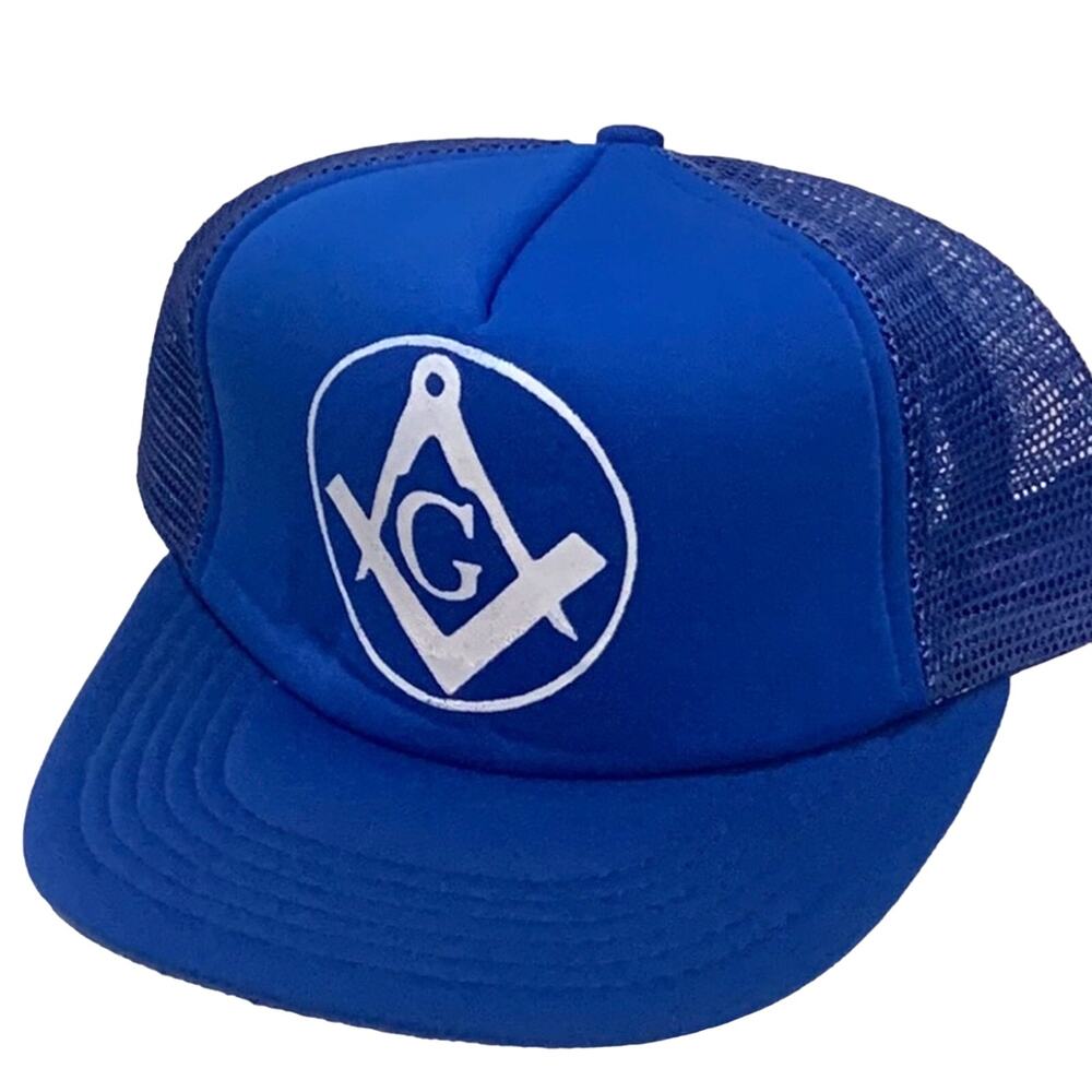 Vintage Mason Trucker Style Snapback 90s Retro Blue